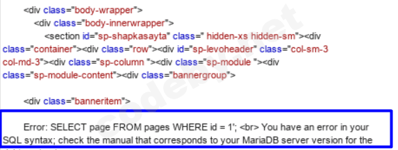 SQL ошибка найденная фаззингом - подтверждение SQL injection уязвимости