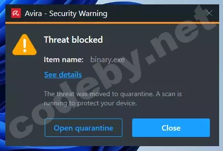Avira отправляет файл в карантин как вредоносный