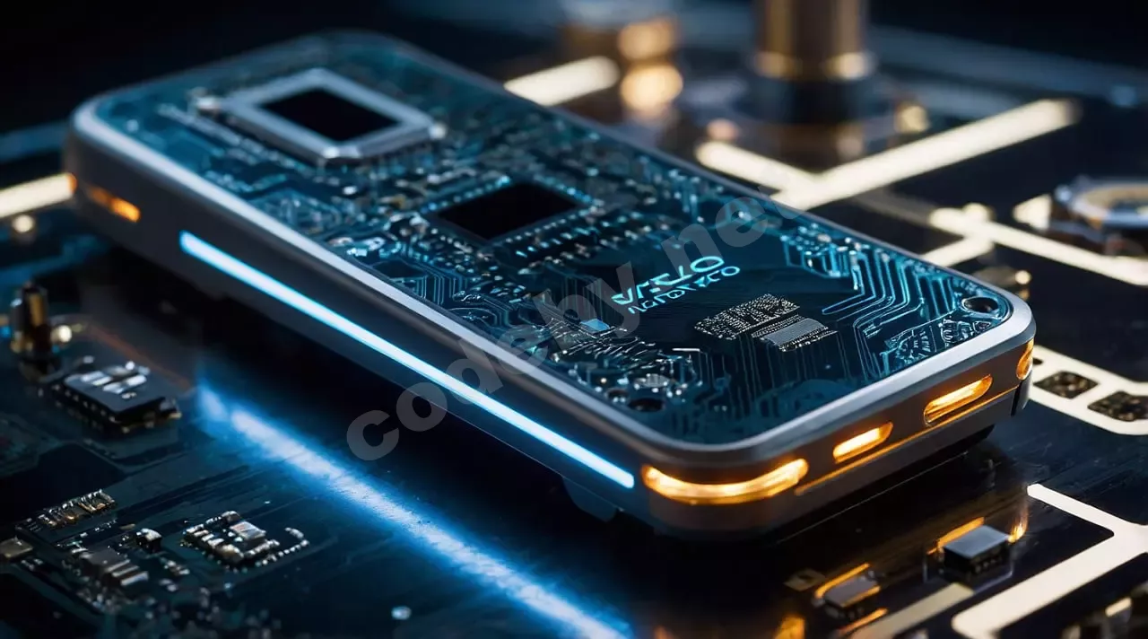 Мобильный телефон лежит на столе, символизируя мобильные технологии и их роль в кибербезопасности.