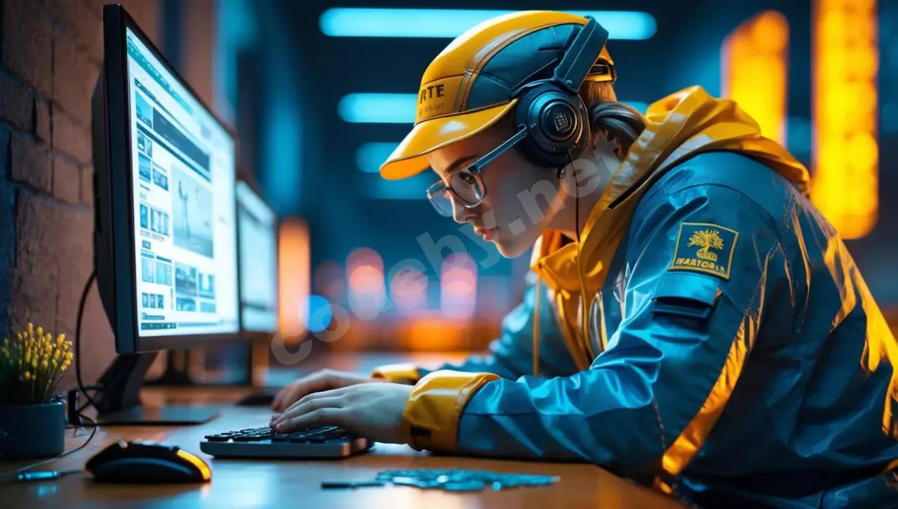 Человек сидит перед монитором в тёмной комнате, изучая материалы по кибербезопасности. На экране — терминал и заметки по пентесту.