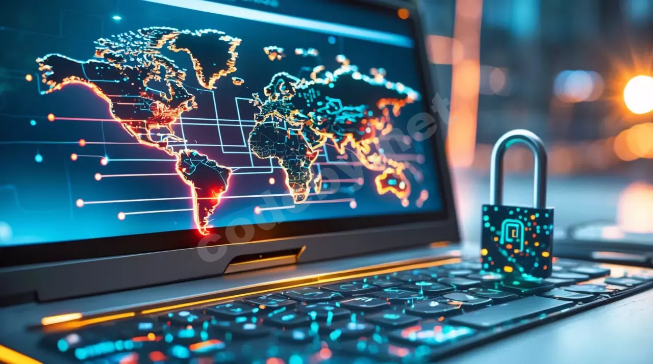 Карта города с красными метками слежения на экране телефона, символизирующая угрозу несанкционированного сбора геолокации.