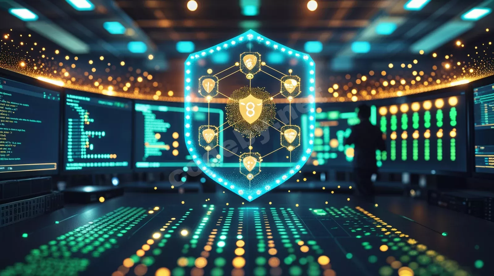 Фотореалистичный голографический щит кибербезопасности Suricata IDS для защиты домашней сети