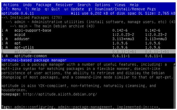 Менеджер пакетов aptitude