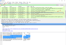 Перехваченный HTTP запрос в Wireshark
