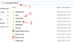 Структура папок на локальном сервере
